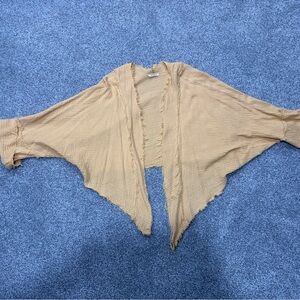 Elegant Tan Open-Front Poncho